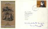 1971 Great Britain Cachet FDC With Part Set " Literary Anniversaries " Bedford Cancel Sent To Canada - 1971-1980 Decimal Issues