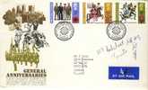 1971 Great Britain Cachet FDC With Complete Set " General Anniversaries " Edinburgh Cancel Sent To Canada - 1971-1980 Decimale  Uitgaven