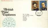 1972 Great Britain Cachet FDC With Part Set " British Polar Explorers " Bedford Cancel Sent To Canada - 1971-1980 Dezimalausgaben