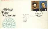 1972 Great Britain Cachet FDC With Part Set " British Polar Explorers " Bedford Cancel Sent To Canada - 1971-1980 Decimal Issues