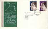 1972 Great Britain Cachet FDC With Complete Set " Silver Wedding 2" Bedford Cancel - 1971-1980 Dezimalausgaben