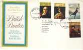 1973 Great Britain Cachet FDC With Complete Set " British Painters " Bedford Cancel - 1971-1980 Dezimalausgaben