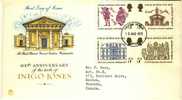 1973 Great Britain Cachet FDC With Complete Set " Inigo Jones 2" Bedford Cancel Sent To Canada - 1971-1980 Decimale  Uitgaven