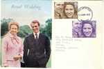 1973 Great Britain Special Cachet FDC With Complete Set " Royal Wedding " Bedford Cancel Sent To Canada - 1971-1980 Decimale  Uitgaven