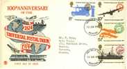 1974 Great Britain Special Cachet FDC With Complete Set " UPU 2 " Bedford Cancel - 1971-1980 Decimale  Uitgaven