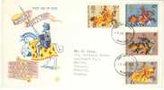 1974 Great Britain Special Cachet FDC With Complete Set " Great Britons 2 " Bedford Cancel - 1971-1980 Decimale  Uitgaven