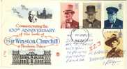 1974 Great Britain Cachet FDC With Complete Set   " Churchill " Bedford Cancel Sent To Canada - 1971-1980 Decimale  Uitgaven