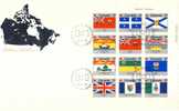 1979 Canada Cachet FDC With Complete Miniature Sheet 12 " PROVINCIAL & TERRITORIAL FLAGS - 1971-1980