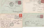 2 CARTES ET 2 ENTIERS AFFRANCHIS AVEC CACHET MARSEILLE ETRANGER - Temporary Postmarks