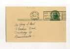 -   ETATS UNIS 1941/60 . ENTIER POSTAL SUR CP DE 1946 . CIRCULATION INTERIEURE - 1941-60