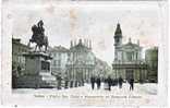 62-Torino-Piemonte-Piazza San Carlo E Monumento Ad Emanuele Filiberto.Animata-Costumi D´Epoca-Nuova-Primi 900. - Other Monuments & Buildings