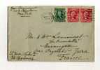 -  ETATS UNIS 1900/20 . AFFRANCHISSEMENT COMPOSE  SUR ENVELOPPE DE 1907  POUR LA FRANCE - Cartas & Documentos