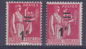 Variété - N° 483 , Surcharge Déplacée Vers Le Bas + 1 Normal - Unused Stamps