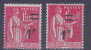 Variété - N° 483 , Surcharge Déplacée Vers La Droite + 1 Normal Neufs Luxe - Unused Stamps