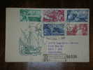 Poland FDC Cover,Registered Letter,R Warszawa Postal Seal,Boat,Ships Stamps,Mirko Verner Receiver,Belgrade,N.Sad-Abroad - FDC