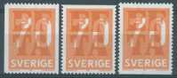 SWEDEN - 1967 - MNH/*** - ASSOCIATION EUROPEENNE LIBRE ECHANGE EFTA  -  Yv 557+557a - Mi 573C+573Do+573Du -   Lot 1256 - Neufs