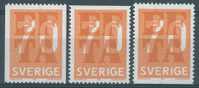 SWEDEN - 1967 - MNH/*** - ASSOCIATION EUROPEENNE LIBRE ECHANGE EFTA  -  Yv 557+557a - Mi 573C+573Do+573Du -   Lot 1256 - Ungebraucht