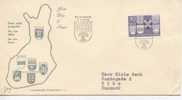 Finland FDC 2-1-1960 Six New Towns With Cachet Sent To Denmark - FDC