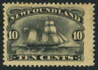 Newfoundland #59 Mint Hinged 10c Schooner From 1887 - 1865-1902