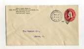 - ETATS UNIS 1901/20 .  ENTIER POSTAL  SUR ENVELOPPE DE 1908 .   CIRCULATION INTERIEURE - 1901-20