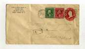 -  ETATS UNIS 1901/20 . AFFRANCHISSEMENT COMPOSE AVEC ENTIER POSTAL SUR ENVELOPPE  DE 1914 POUR LA HOLLANDE - 1901-20