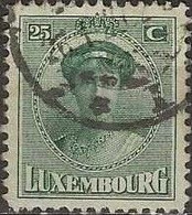 LUXEMBOURG 1921 Grand Duchess Charlotte -  25c. - Green FU - 1921-27 Charlotte De Frente