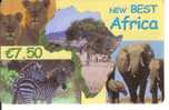 Télécartes / NEW BEST AFRICA - ANIMAUX De 7.5 € / Occasion / Gondolée !! Souple /dos Coloré - Other - Africa