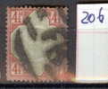 SG 206 4 1/2d Green & Red Cat £40 - Used Stamps