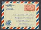 India Postal Stationery Ganzsache Entier Aerogramme DELHI 1969 To Denmark Rhino Cachet - Aerogrammi