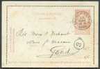 Carte-lettre Fine Barbe 10 Centimes Obl. Sc TRONCHIENNES 29 Avril 1895 Vers Gand. - 5464 - Cartes-lettres