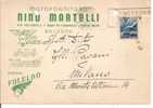 NINO MARTELLI - MOTOFORNITURE - BOLOGNA -  CARTOLINA COMMERCIALE VIAGGIATA  1950 - TIMBRO POSTE BOLOGNA TARGHETTA - Bologna