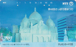 Télécarte JAPON / NTT 431-095 - SERIE SAPPORO SNOW FESTIVAL - Site PARIS Montmartre FRANCE - CHURCH JAPAN Phonecard - Culture