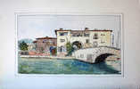 Etienne Petreto :Port Grimaud, Pont Canal Du Nord - Acuarelas