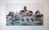 Etienne Petreto :Moret Sur Loing, Porte Et Pont Sur Le Loing - Aquarelles