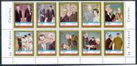 Fujeira De Gaulle With Different Famous People 10 Perf On 1/2 Pane Sheet With Margin MNH - De Gaulle (Generale)