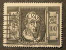 VATICANO -1949- "Basiliche" £. 100 US° (descrizione) - Oblitérés