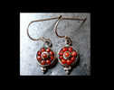 Très Mignonnes Boucles D'oreille Argent Du Népal / Silver And Coral Contemporary Earings From Nepal - Aretes