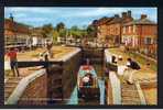 J. Salmon Postcard Top Lock - Stoke Bruerne - Gran Union Canal - Barge Boat - Northamptonshire  - Ref 511 - Northamptonshire