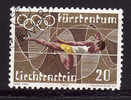 LIECHTENSTEIN.N°500.JEUX OLYMPIQUES DE MUNICH SAUT EN HAUTEUR. Oblitéré Dent Courte Coin Bas Droit - Usati