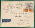 FRANCE  VF 1958 COVER From St NICOLAS-en-FORET  To PARAMUS - New Jersey - MYSTERE IV Stamp + Pair Of Angoumois - 1927-1959 Lettres & Documents