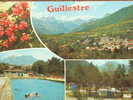 05 - GUILLESTRE - Vue Générale, Le Camping Et La Piscine. Multivues (CPSM + Flamme) - Guillestre