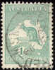 Australia #42 Used 1sh Blue Green Kangaroo From 1915 - Gebruikt