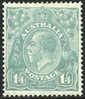 Australia #76a Mint Never Hinged 1sh4p Pale Turq Blue Scarce Perf 14 Geo V Of 1927 - Neufs