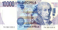 10000 LIRE DIECIMILA  A.Volta Serie TH 581335 K (rif.ste) - 10.000 Lire