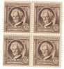 1940 Famous Americans Series, 10 Cent Mark Twain Issue Scott #863, Unused Block Of 4 - Neufs