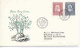 Norway FDC UN 25th Anniversary UN Peace And Progress 15-9-1970 With Cachet Sent To Denmark - FDC