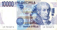 10000 LIRE DIECIMILA  A.Volta Serie LH 731327 K  (rif.ste) - 10000 Lire