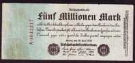 DEUTSCHES REICH - 5 Millionen Mark 1923 - 5 Mio. Mark