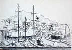 Etienne Petreto : Ajaccio, Port, 1969 - Dessins