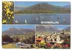 CPM (05) EMBRUN - La Ville Et Son Plan D'eau (camping - Voilier - Fleurs) - Embrun